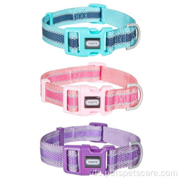 Reflektierende Hundehalsbänder klein mit weichem zweifarbigem Gurtband